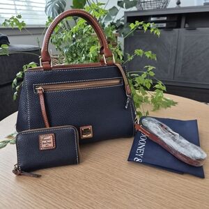 Dooney & Bourke Black and Brown Satchel Set